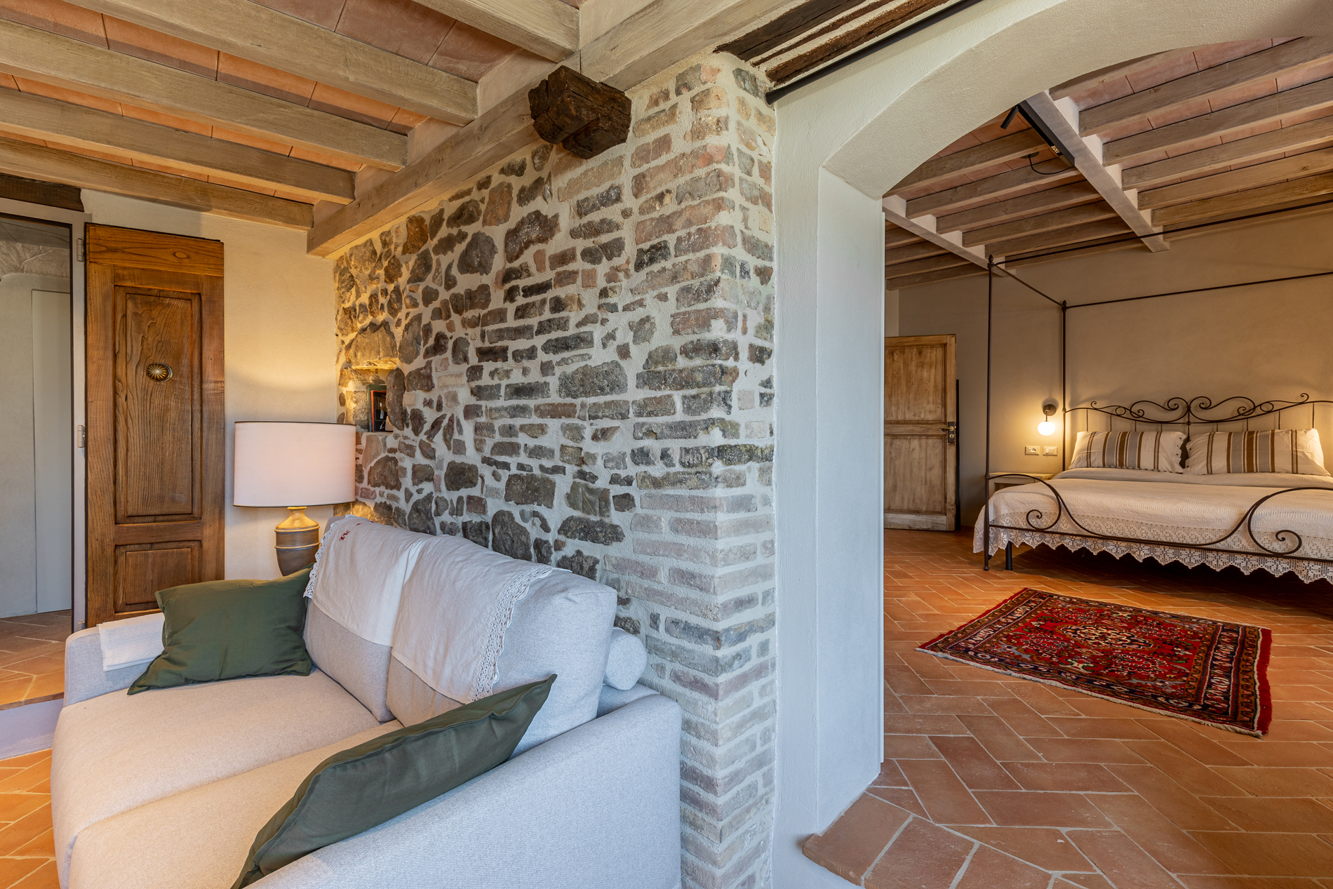 Stone interior in a larger Montalcino residence