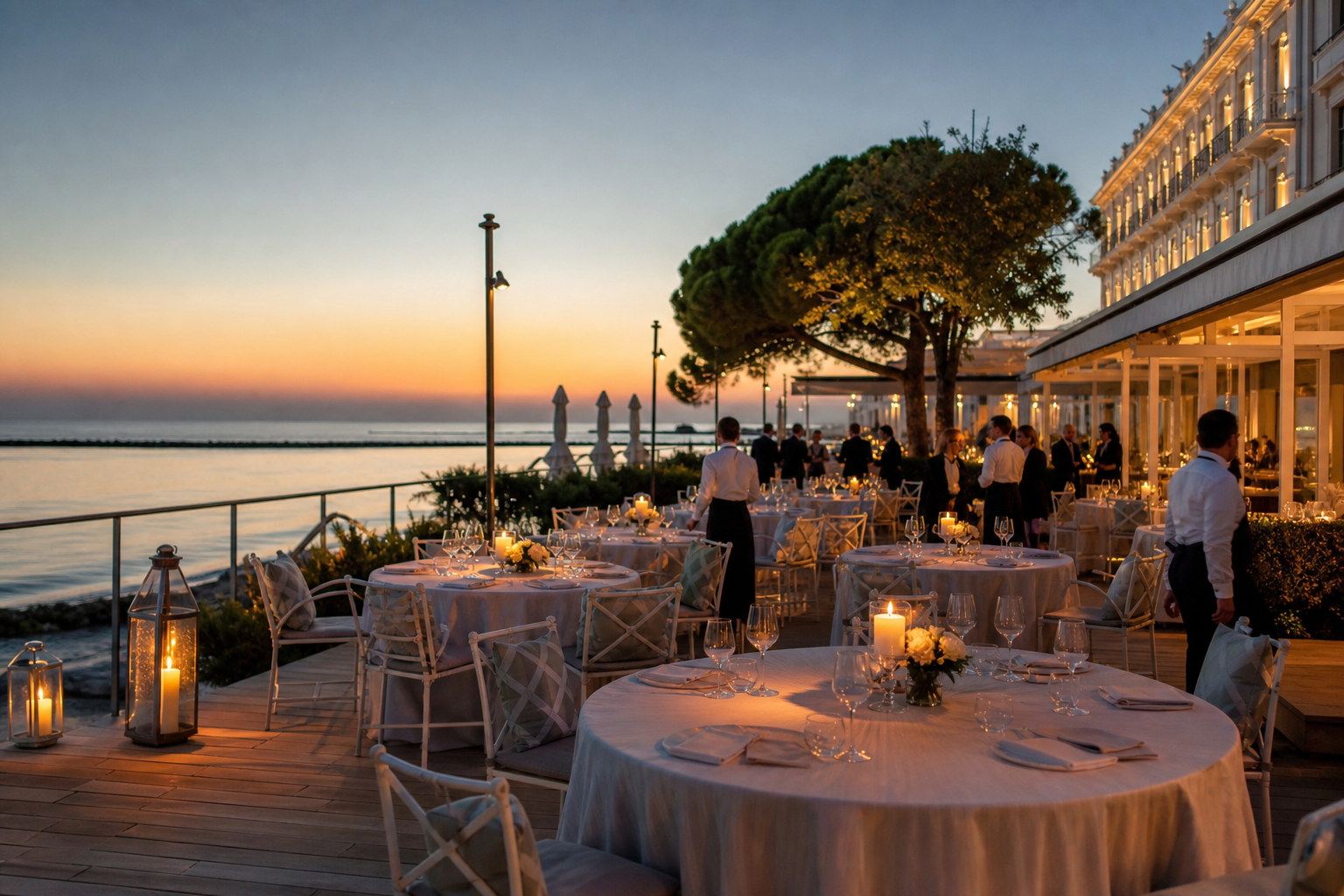 Private Adriatic terrace dinner for a corporate incentive retreat