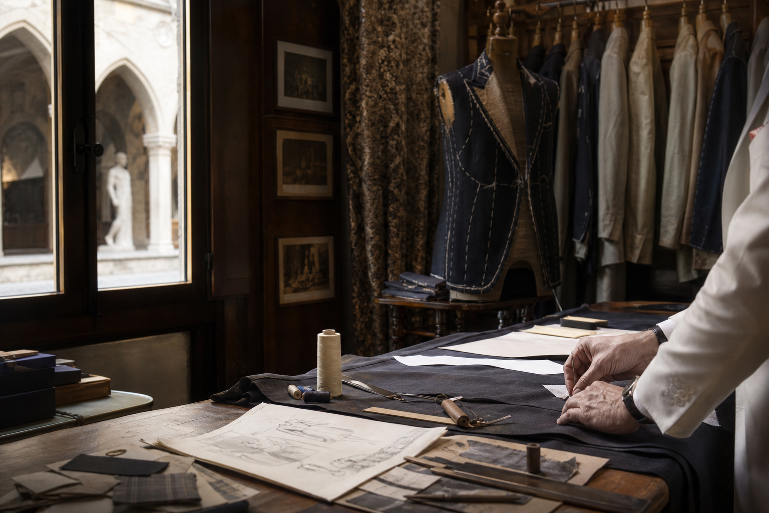 Florence private fashion atelier and tailoring details