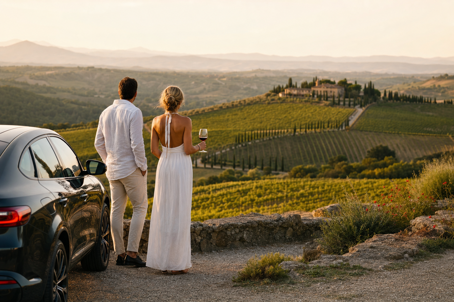 Chianti hills at golden hour