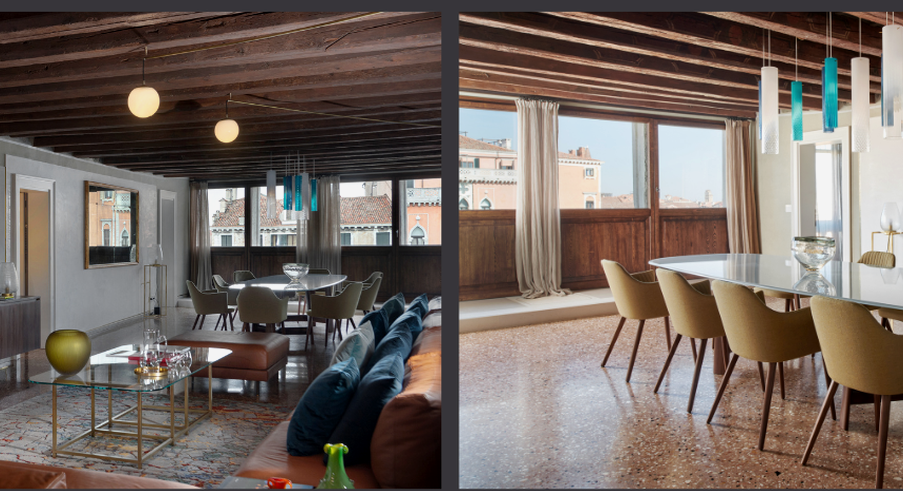 Canal Grande apartment living area at Palazzo Garzoni