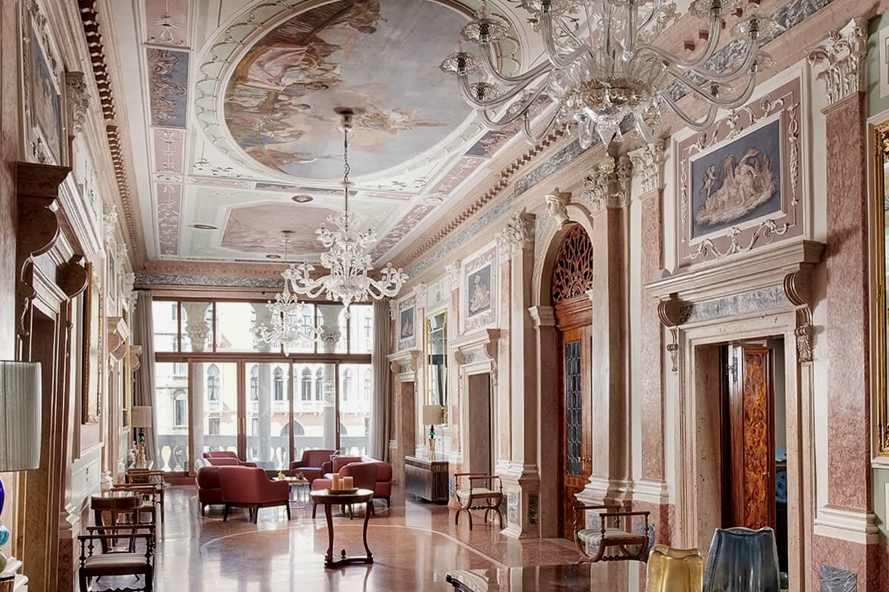 Frescoed Piano Nobile salone at Palazzo Garzoni