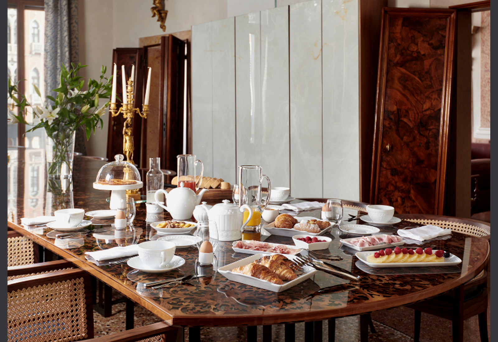 Private breakfast table at Palazzo Garzoni
