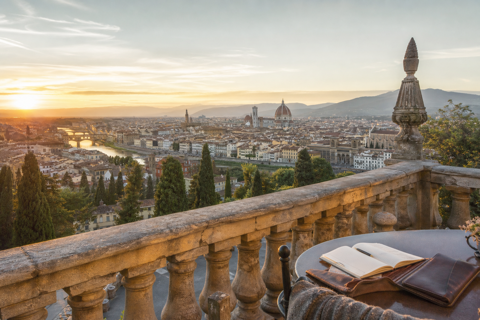 Florence and Tuscany private grand tour sunrise terrace