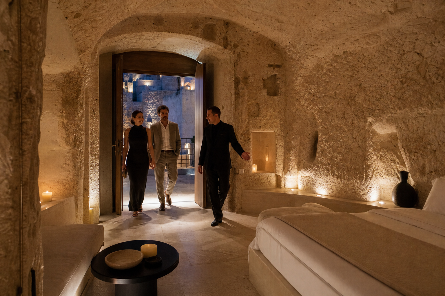 Private cave hotel suite experience in Matera