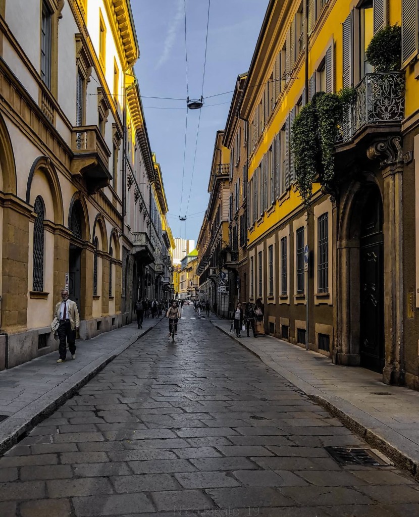 Original street view of Milan Brera district