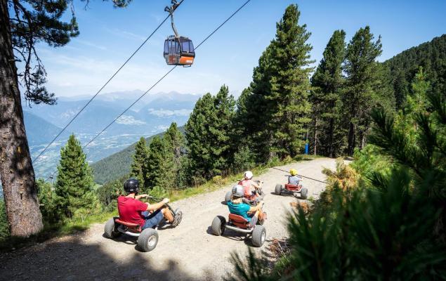 Mountaincarts descent from the Plose cable car summit