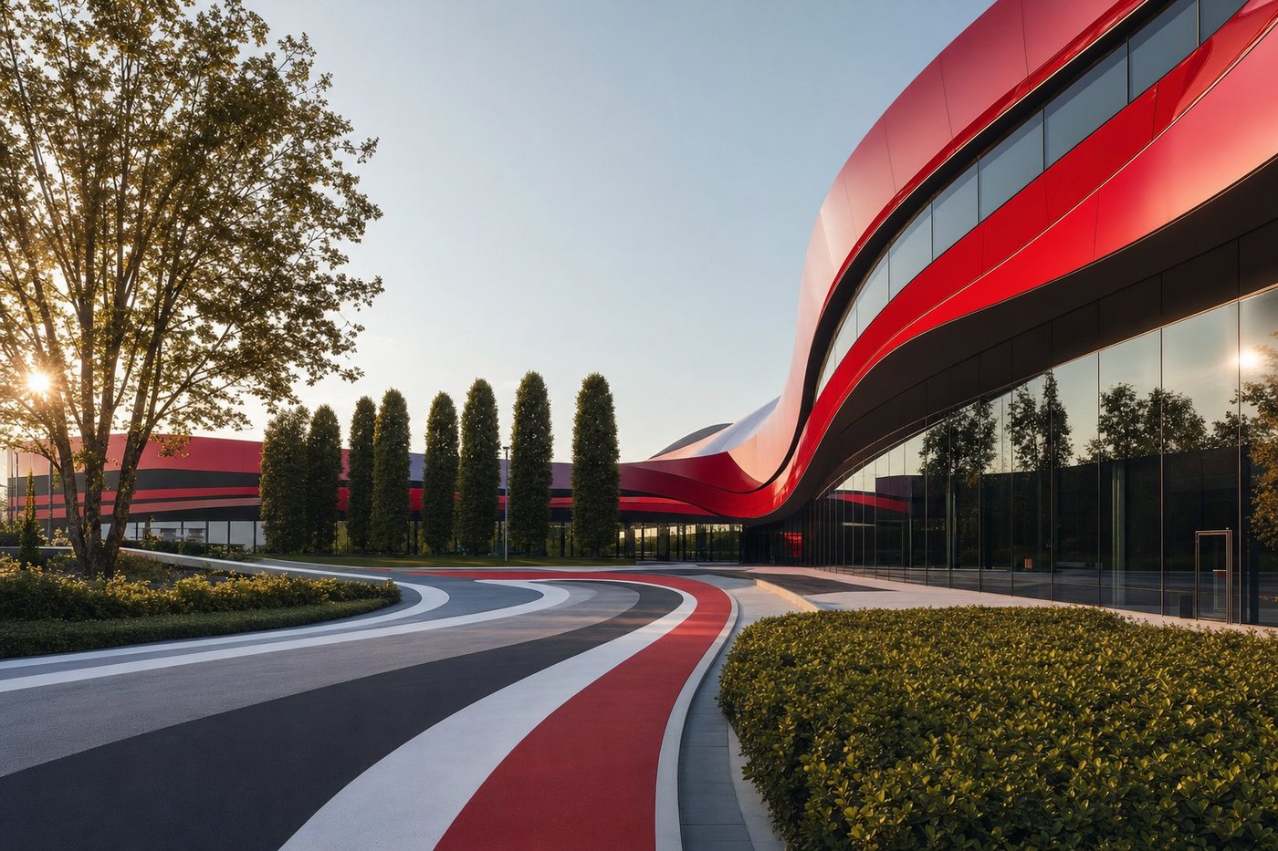Maranello Ferrari Museum architecture for Motor Valley performance