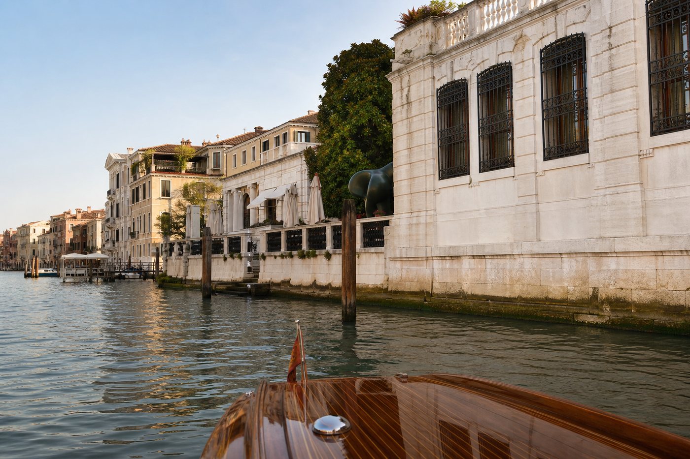 Venice Grand Canal beside Palazzo Venier dei Leoni and Peggy Guggenheim Collection