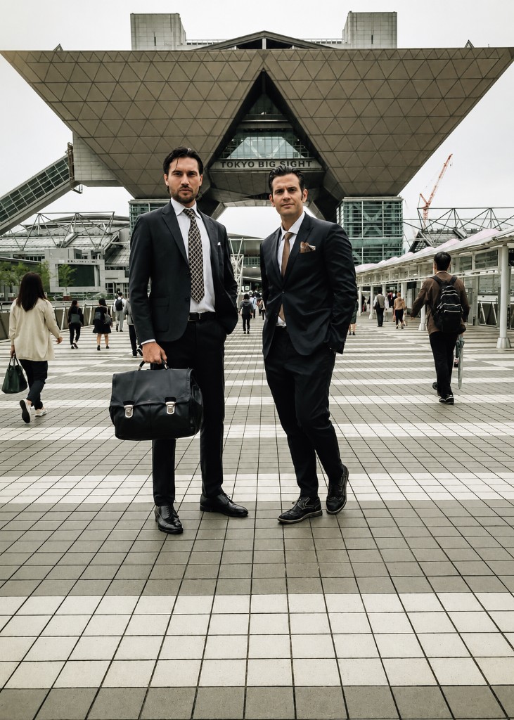 Nicolò Rigato and Gian Matteo Poletti at Tokyo Big Sight