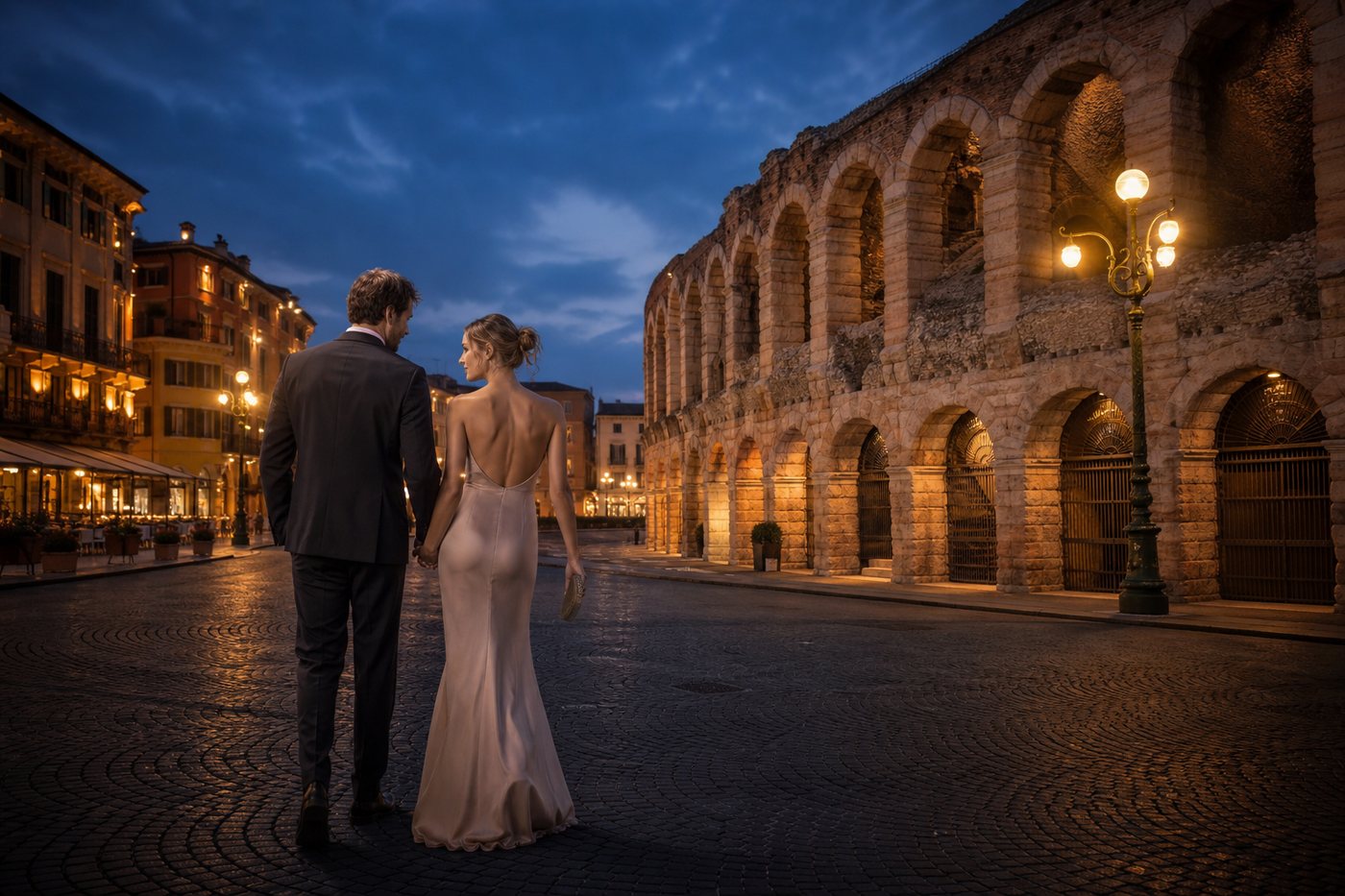 Verona Arena at blue hour