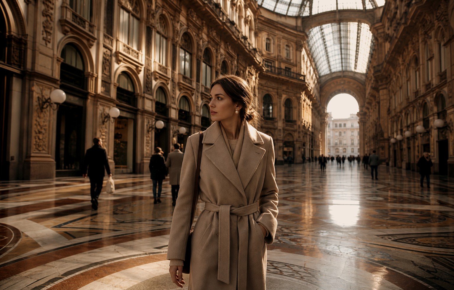 Galleria Vittorio Emanuele II in Milan at golden hour