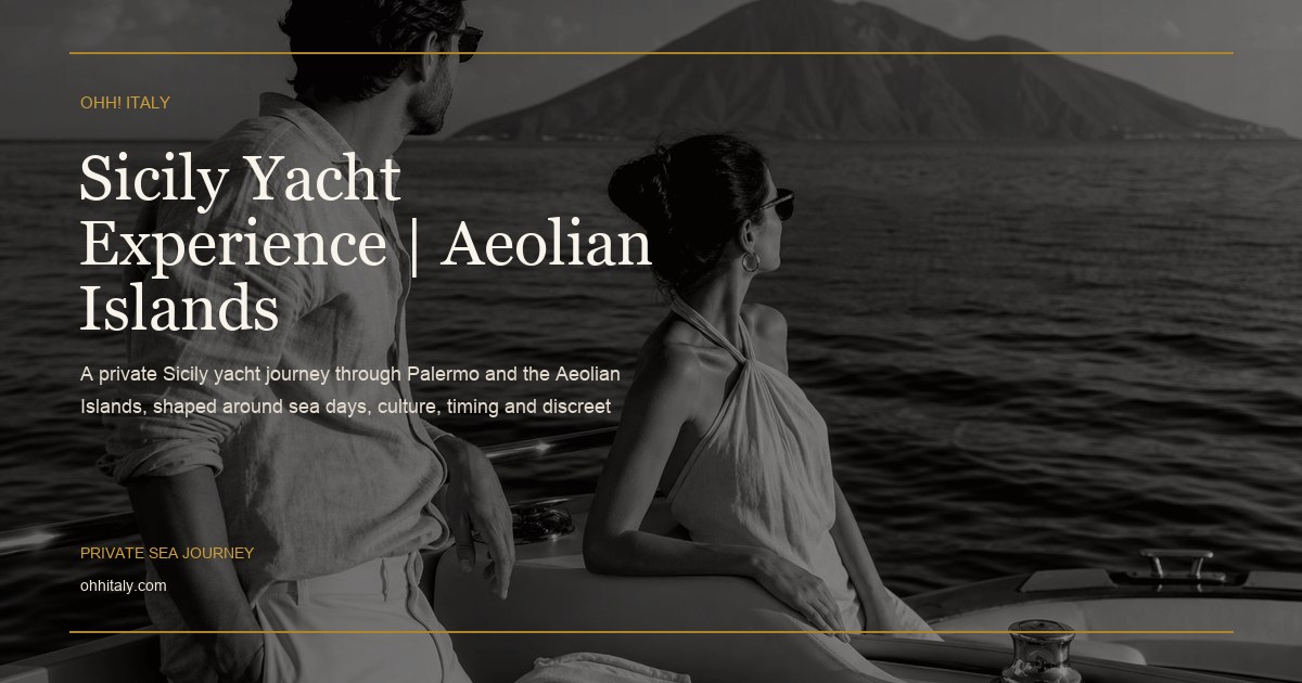 Lipari island approach by yacht