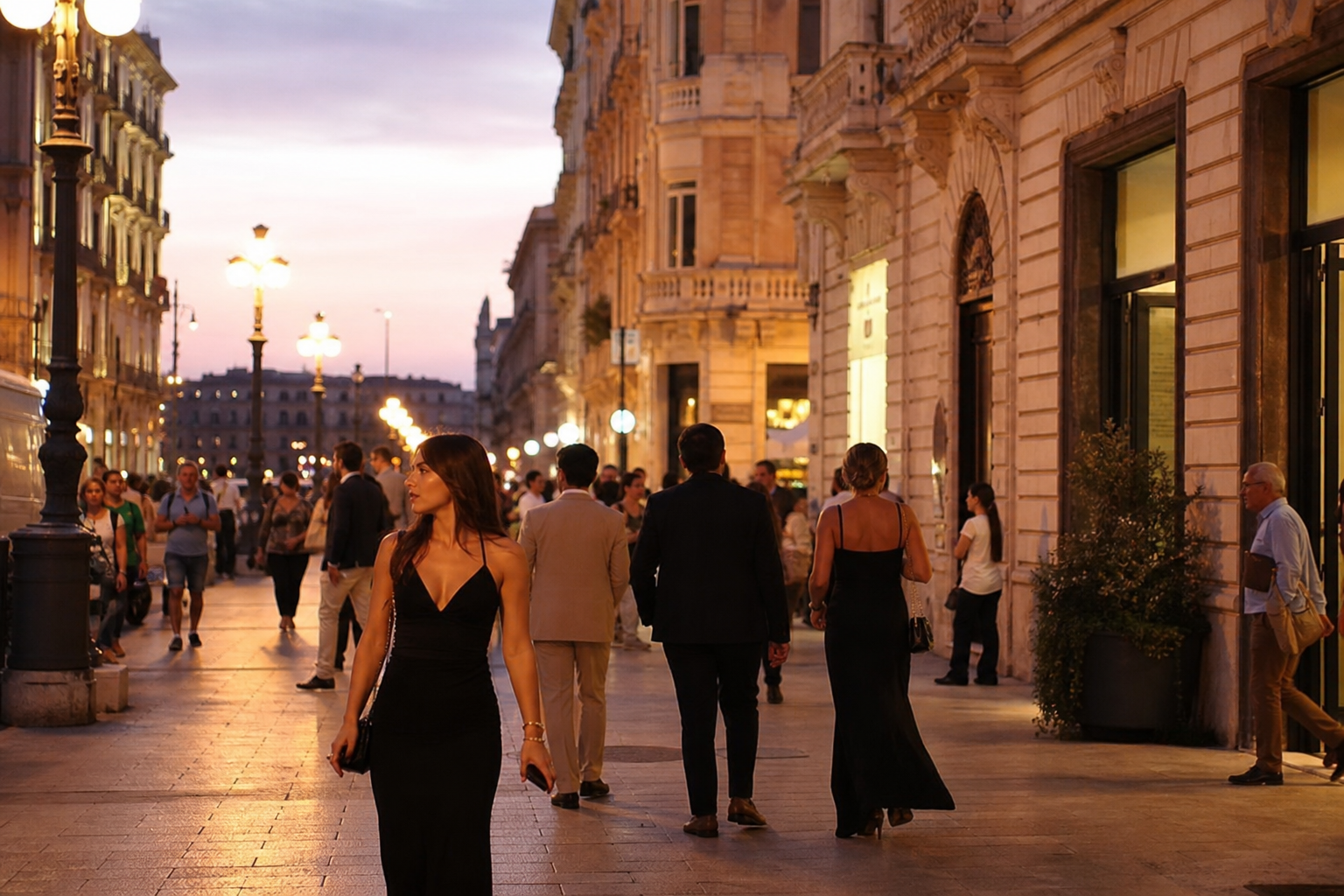 Elegant evening walk through Taranto centro and Borgo Umbertino