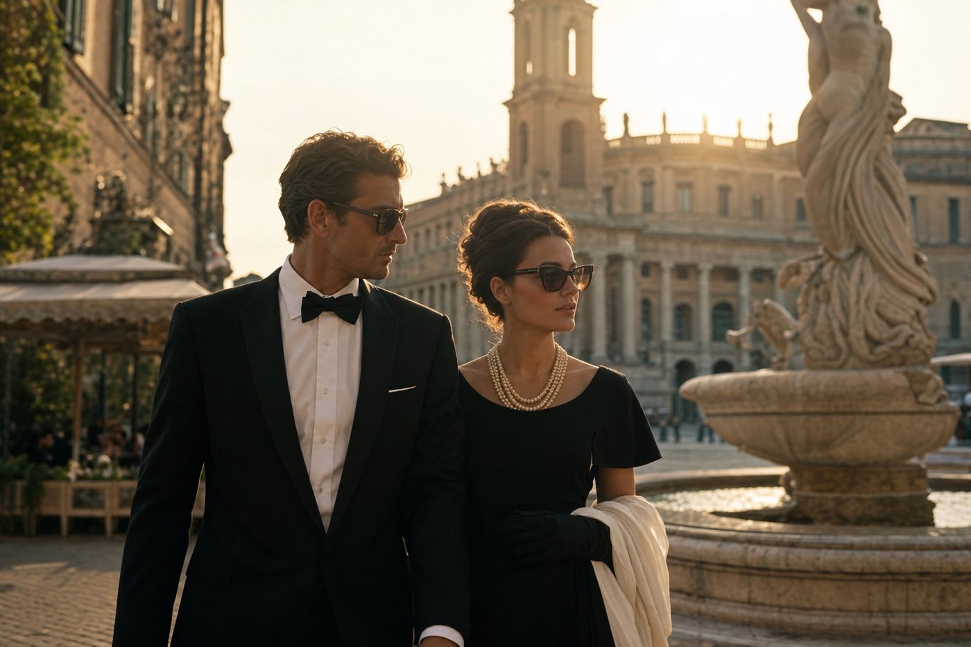 Elegant couple on a private La Dolce Vita journey in Italy