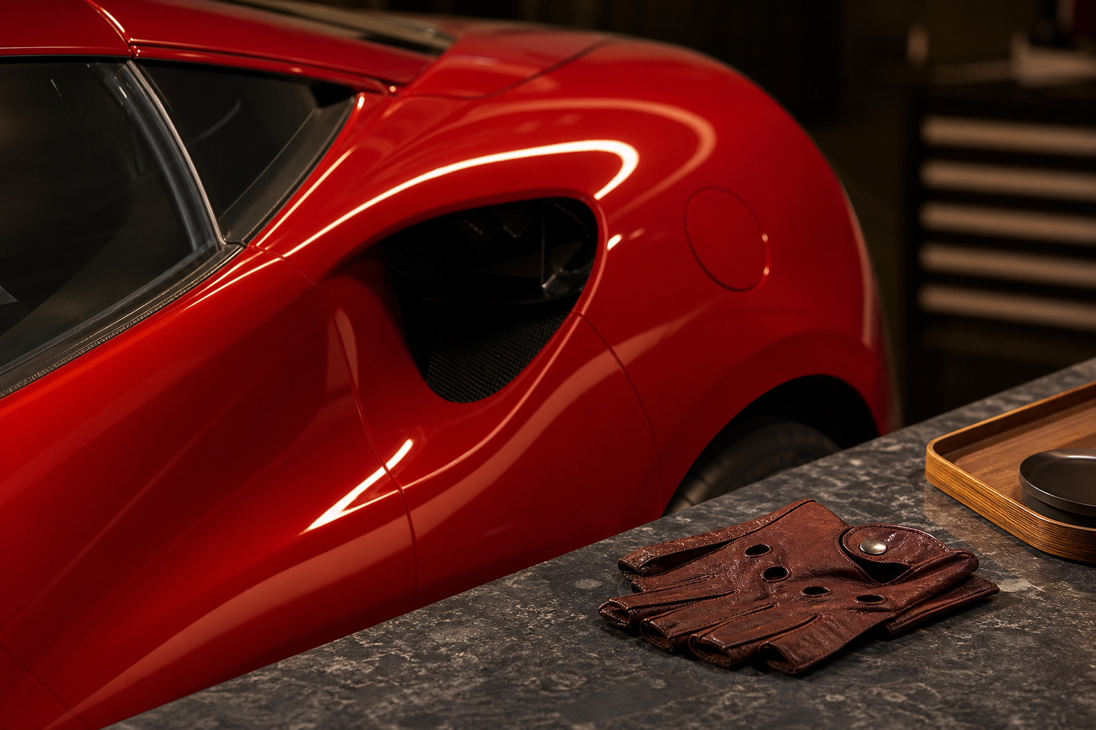 Cropped Maranello performance detail without visible model