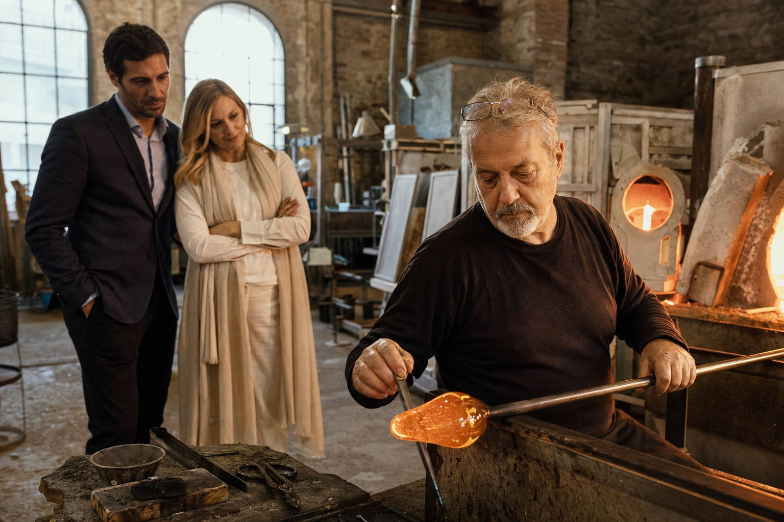 Private visit to an authentic Murano glass atelier