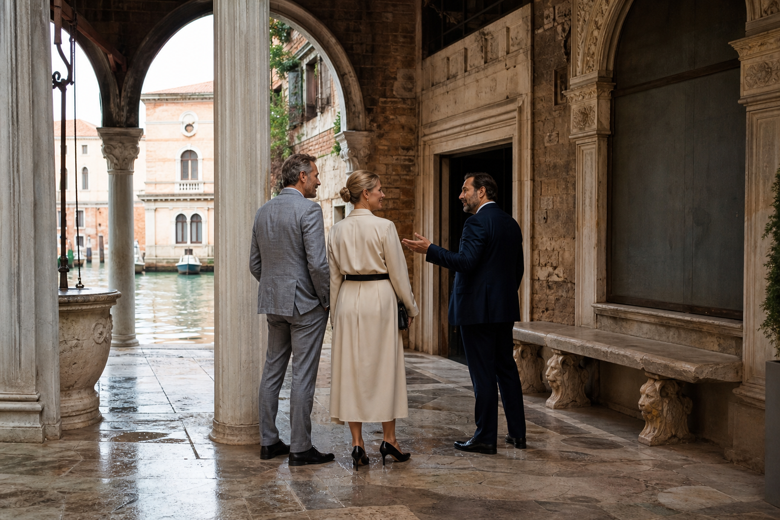 Hidden Venetian palazzo courtyard during a private visit