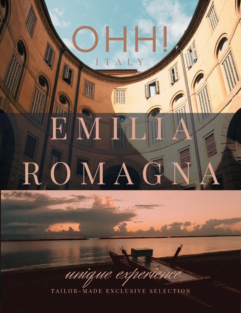 OHH! ITALY Unique Experience cover for Emilia-Romagna: a civic courtyard above still water
