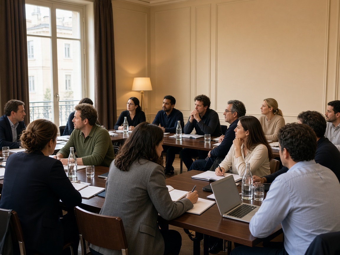 Delegates listening and taking notes during a session in an Italian hotel meeting room, OHH! ITALY