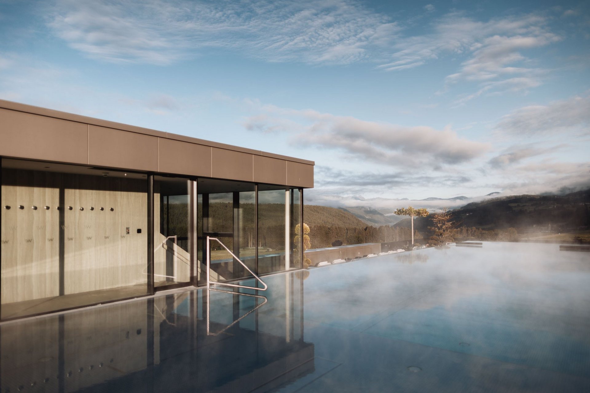 Morning pool and valley at Hotel Solvie