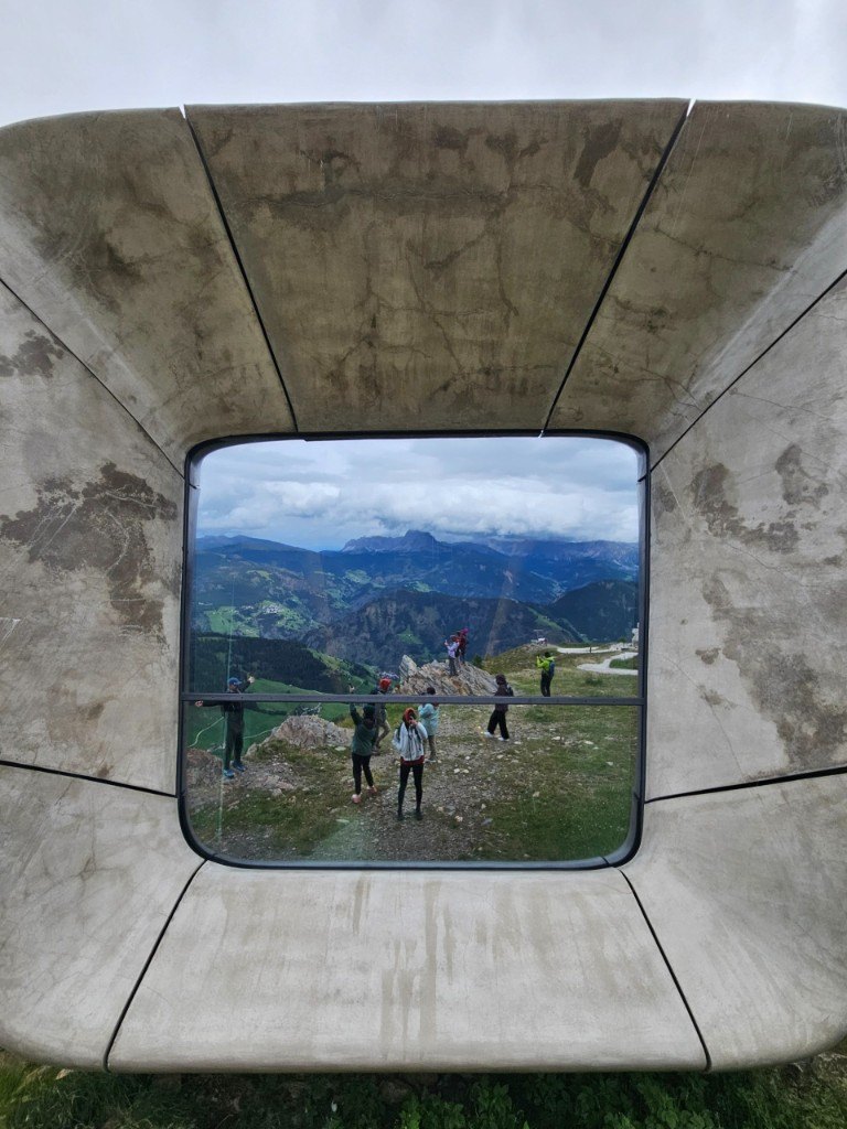 View through the Messner window to the valley