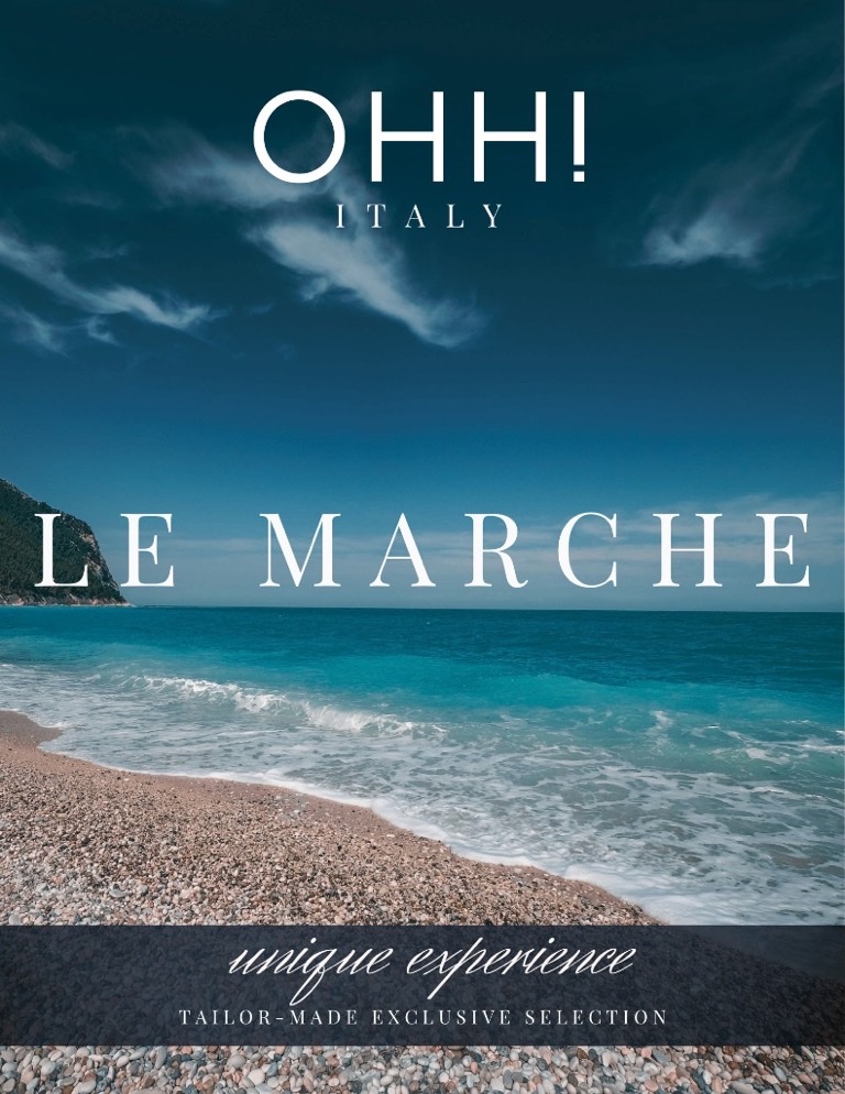 Le Marche Unique Experience cover: Adriatic shore, titled LE MARCHE, by OHH! ITALY