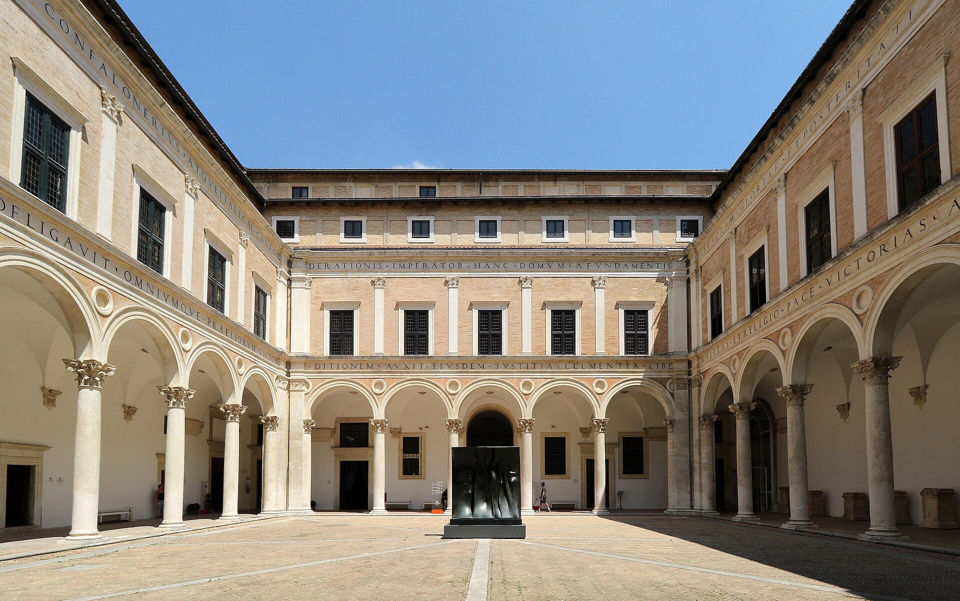 Cortile d’onore of Palazzo Ducale, Urbino, Renaissance courtyard of the Galleria Nazionale delle Marche.